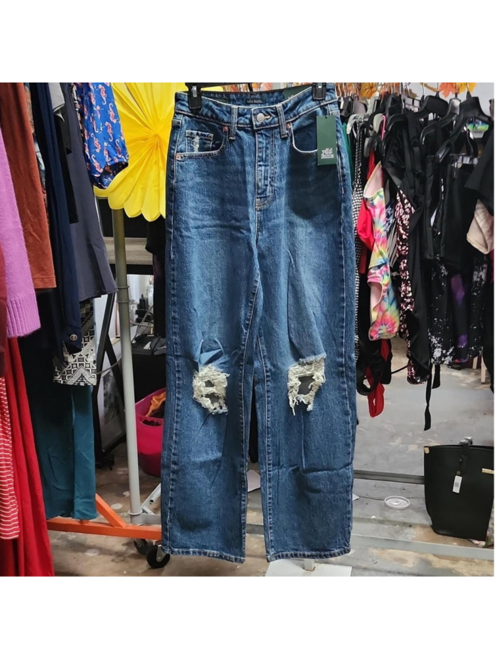 Target blue denim jeans with ripped knees, size 0 #distressed #denim